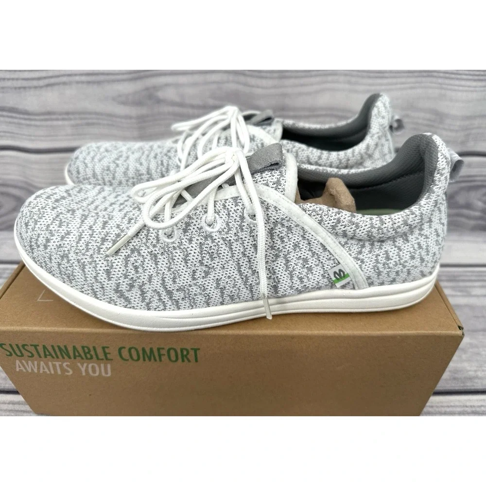 MINNETONKA ECOWISE ANEW KNIT SNEAKERS - WHITE / GREY - WOMEN'S SIZE‎ 11 M - NEW